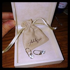 18k white gold plated earings